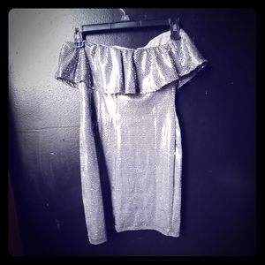 Strapless sequin dress